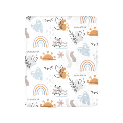 Psalm 139:14 - Wonderfully Made Fleece Blanket